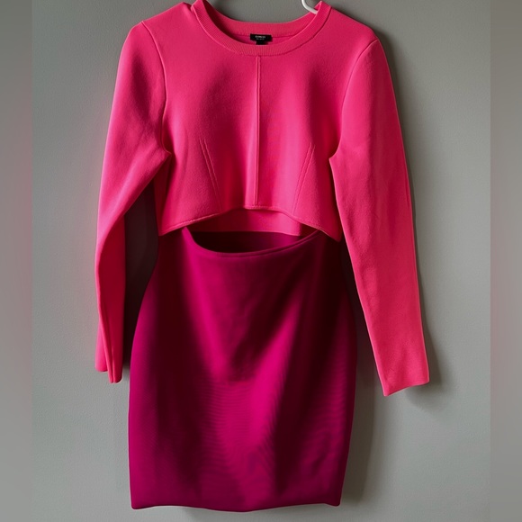 EXPRESS body contour hot pink Dress - Picture 4 of 6